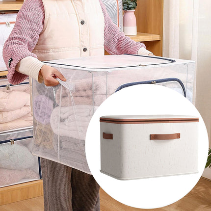 Large-Capacity Home Fabric Foldable Clothes Storage Basket with Lid for Pants