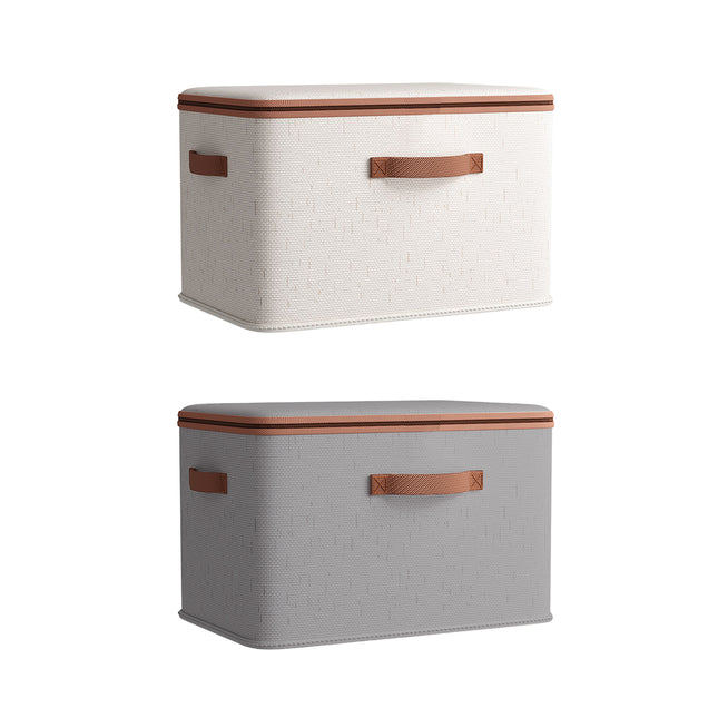 Large-Capacity Home Fabric Foldable Clothes Storage Basket with Lid for Pants