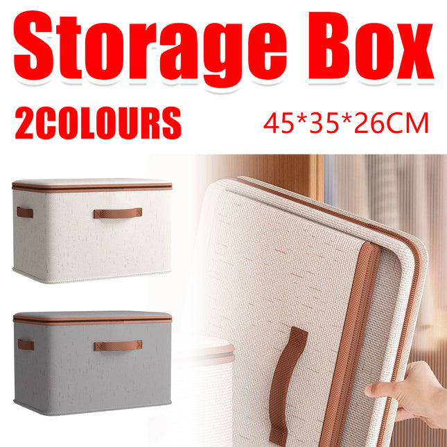 Large-Capacity Home Fabric Foldable Clothes Storage Basket with Lid for Pants