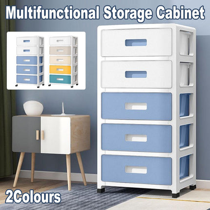 5-Tier Plastic Storage Drawers Organizer Kids Bedroom Wardrobe Cabinet Chest