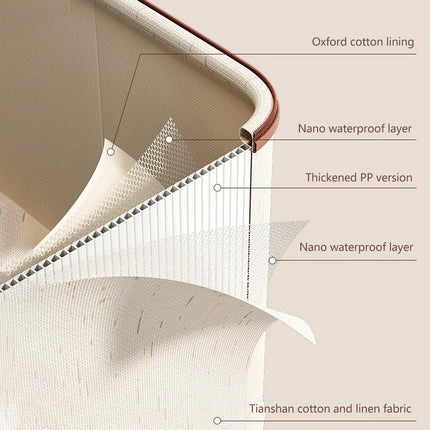 Large-Capacity Home Fabric Foldable Clothes Storage Basket with Lid for Pants