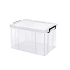 Clear Plastic Storage Box Stackable Large Capacity With Lid Handle Home Use