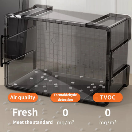 Plastic Storage Box 25L 50L Stackable Clear Front Clothes Organiser With Lid