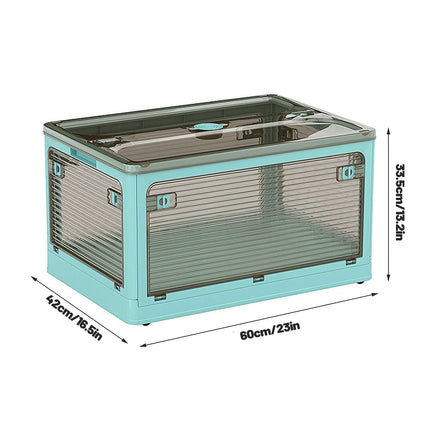 Large Foldable Plastic Storage Box Transparent Organizer for Home and Office