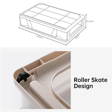 Under Bed Storage Drawer with Wheels Large Capacity Dustproof Space Saving