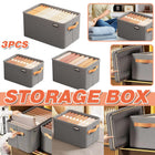 3PCS Clothes Storage Box Fabric Organizer Basket Storage Containers Organizer
