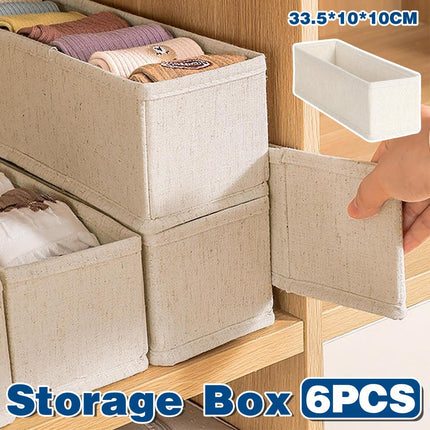 6pcs Foldable Socks Underwear Storage Basket Portable Drawer Organizer Box