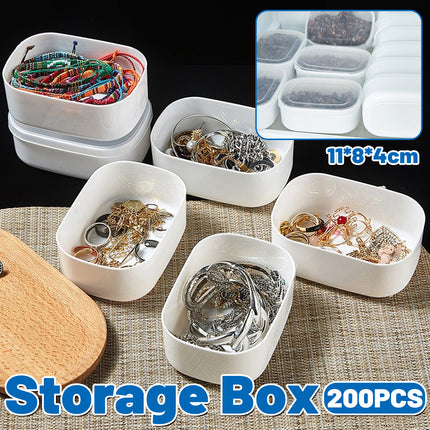 200PCS Plastic Rice Storage Box Meal Prep Container Kitchen Bento Lunch Box