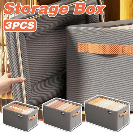 3PCS Clothes Storage Box Fabric Organizer Basket Storage Containers Organizer