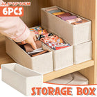 6pcs Foldable Socks Underwear Storage Basket Portable Drawer Organizer Box