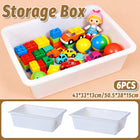 6PCS Rectangular Plastic Storage Box 2 Size Home Daily Use for Toys Kitchen