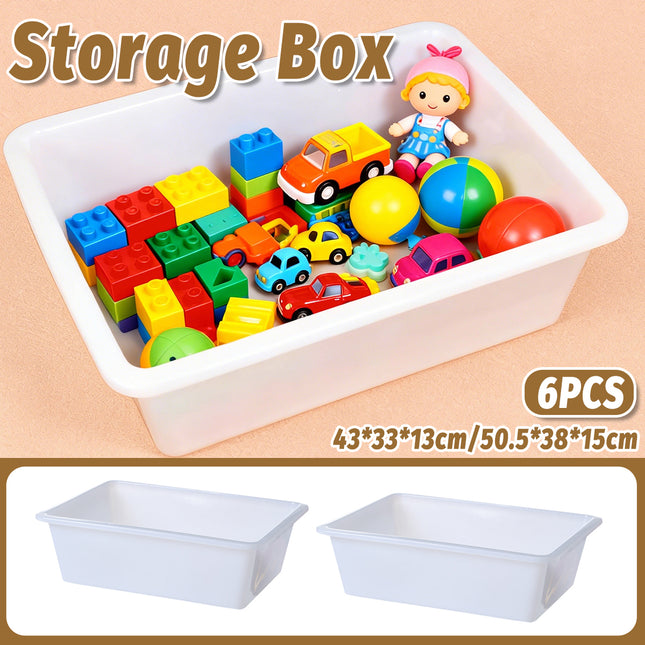 6PCS Rectangular Plastic Storage Box 2 Size Home Daily Use for Toys Kitchen