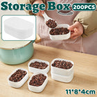 200PCS Plastic Rice Storage Box Meal Prep Container Kitchen Bento Lunch Box