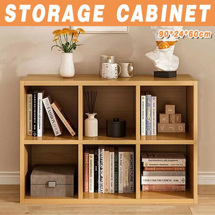 Organizer Bookcase Open Shelf Storage Rack Simple Compartments Bookshelf Unit