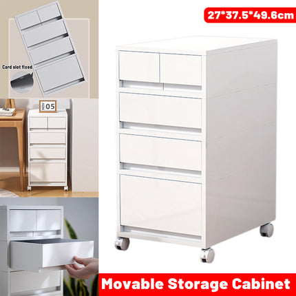 Rolling Casters Mobile Storage Cabinet with Drawers for Home Office Garage Use