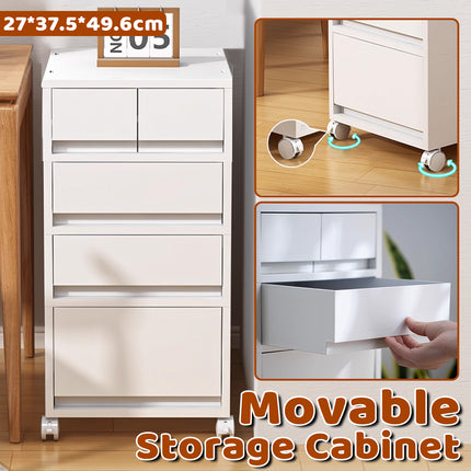 Rolling Casters Mobile Storage Cabinet with Drawers for Home Office Garage Use