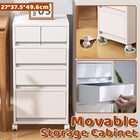 Rolling Casters Mobile Storage Cabinet with Drawers for Home Office Garage Use