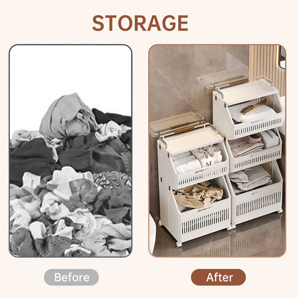Multi Layer Moisture Proof Laundry Hamper Storage Rack Space Saving Sturdy