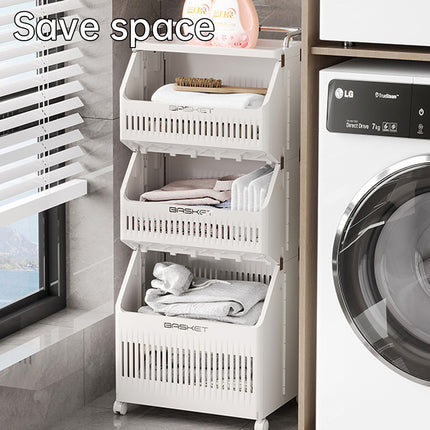 Multi Layer Moisture Proof Laundry Hamper Storage Rack Space Saving Sturdy