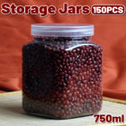 150PCS Clear Food-Grade Sealed Jars with Lids 750ml for Dry Food Spice Storage