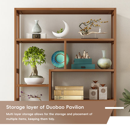 Multi-Functional Bamboo Floor-Standing Storage Rack for Living Room Storage Use