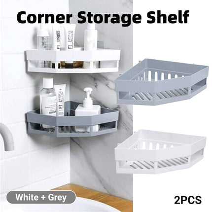 Toilet Storage Rack 2PCS Wall Mounted Shelf Bathroom Organiser Hanging Tripod