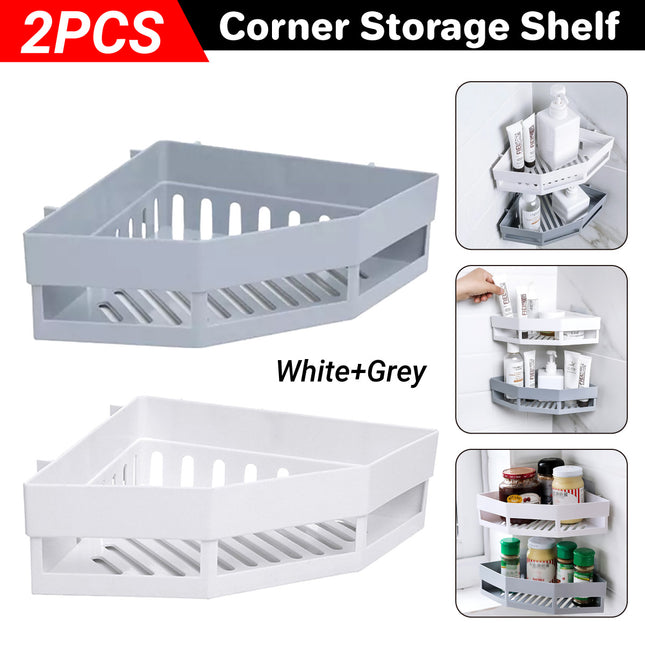 Toilet Storage Rack 2PCS Wall Mounted Shelf Bathroom Organiser Hanging Tripod