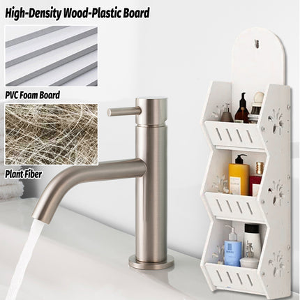 Bathroom Wall Mounted Multi Layer No Drill Storage Shelf Bathroom Organizing