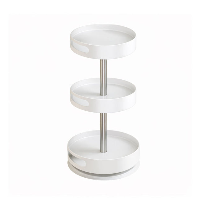 3 Tier 360 Rotating Storage Rack White Spice Cosmetic Organiser Turntable