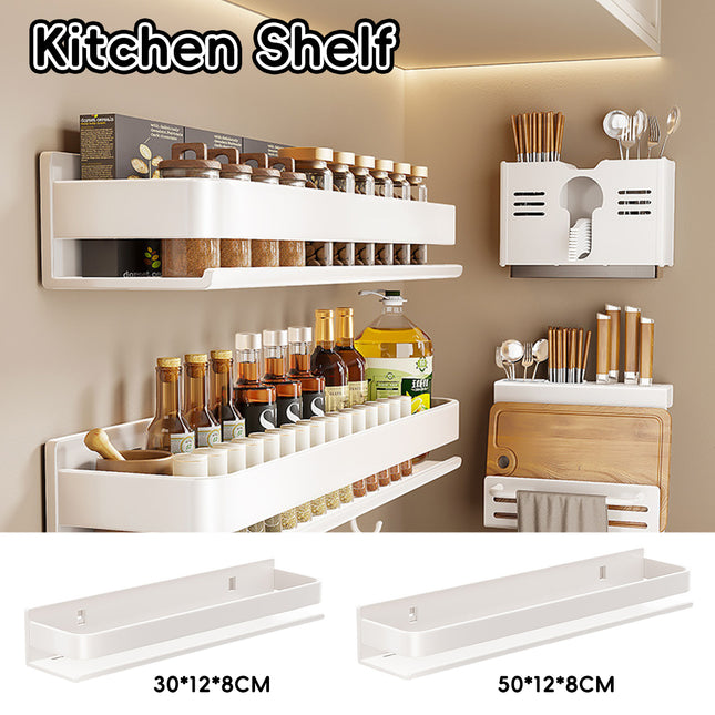Wall Mount Kitchen Shelf Space Saving Durable Carbon Steel for Countertop Storage