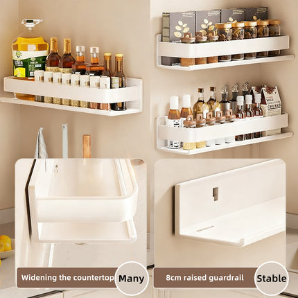 Wall Mount Kitchen Shelf Space Saving Durable Carbon Steel for Countertop Storage