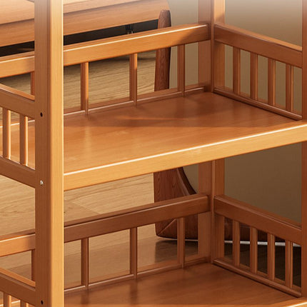 3 Tier Bamboo Rolling Storage Cart with Drawer Floor Standing Home Organiser
