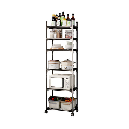Movable Kitchen Multi Layer Storage Rack with Wheels Sturdy Kitchen Storage Use