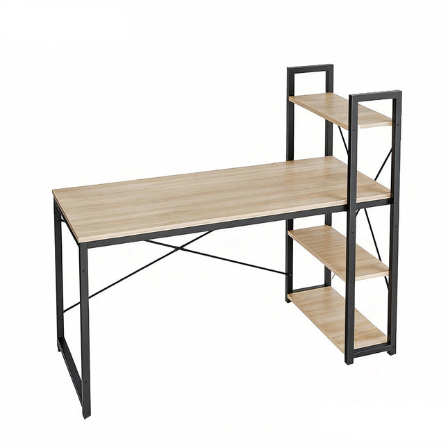 Computer Desk with Bookshelf Modern Simple Study Desk Sturdy for Home Office Use