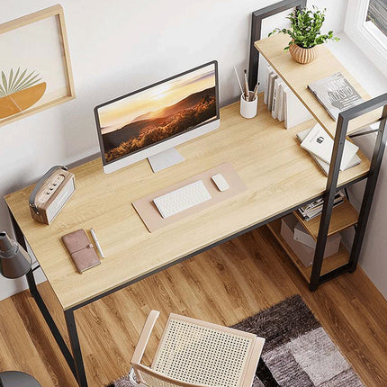 Computer Desk with Bookshelf Modern Simple Study Desk Sturdy for Home Office Use