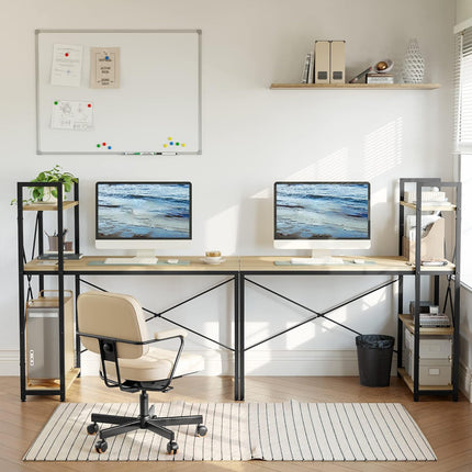 Computer Desk with Bookshelf Modern Simple Study Desk Sturdy for Home Office Use