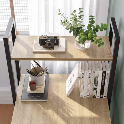 Computer Desk with Bookshelf Modern Simple Study Desk Sturdy for Home Office Use