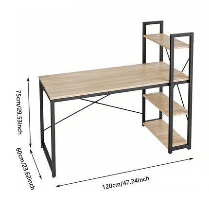 Computer Desk with Bookshelf Modern Simple Study Desk Sturdy for Home Office Use