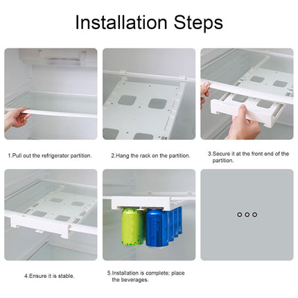 Refrigerator Hanging Can Beer Beverage Storage Rack Space-Saving Easy Install