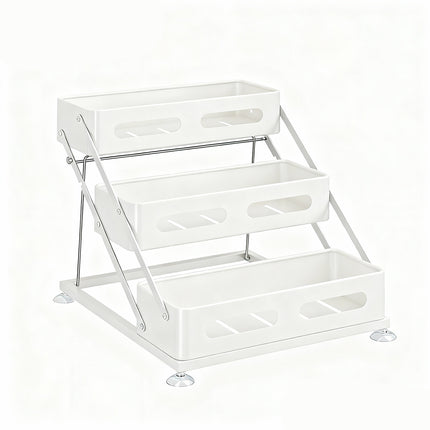 3 Tier Kitchen Counter Spice Rack Adjustable Carbon Steel Seasoning Organiser