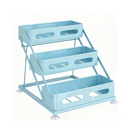 3 Tier Kitchen Counter Spice Rack Adjustable Carbon Steel Seasoning Organiser