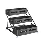 3 Tier Kitchen Counter Spice Rack Adjustable Carbon Steel Seasoning Organiser