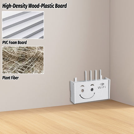 No Drill Wall Mounted Router Storage Box Cable Organizer for WiFi Router Use