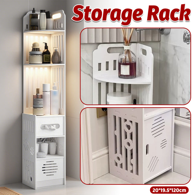 Bathroom Corner Shelf  Large Capacity Multi-layer Storage Cabinet Floor Cabinet