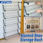 5 Tier Slanted Shoe Rack Space Saving Organizer for Entryway Hallway Storage