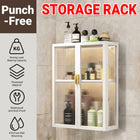 Wall Mounted Bathroom Shelf No Drill Rack Multi Layer Shower Storage Organizer