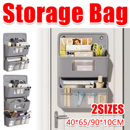 Hanging Wall Door Storage Bag Organizer Multi Pocket 2 Tier 3 Tier Grey
