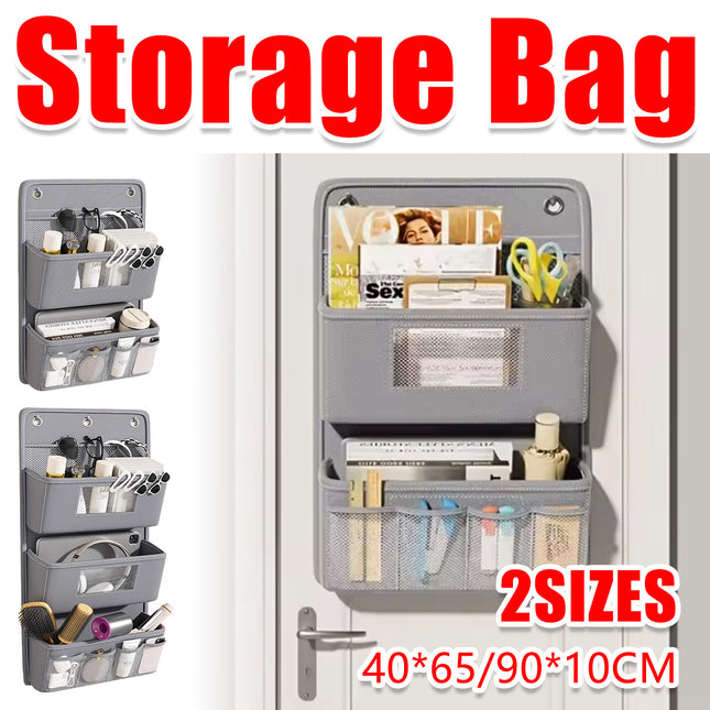 Hanging Wall Door Storage Bag Organizer Multi Pocket 2 Tier 3 Tier Grey