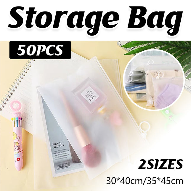 50PCS Zipper Storage Bags Waterproof Dustproof for Home Storage Clothes Organize