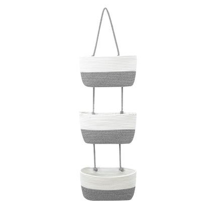 3-Tier Wall-Mounted Hanging Basket Storage Organizer For Clutter Space Saving